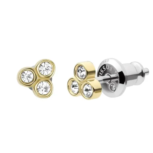 Boucles d'Oreilles Puces Femme FOSSIL SADIE TRIO GLITZ Acier Bicolore