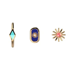 Boucles d'Oreilles Puces Femme LES CADETTES FELICIDAD Laiton Doré