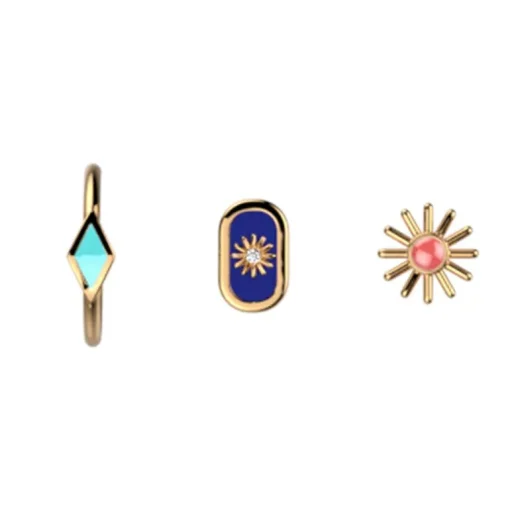 Boucles d'Oreilles Puces Femme LES CADETTES FELICIDAD Laiton Doré