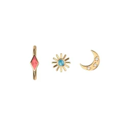 Boucles d'Oreilles Puces Femme LES CADETTES FELICIDAD Laiton Doré