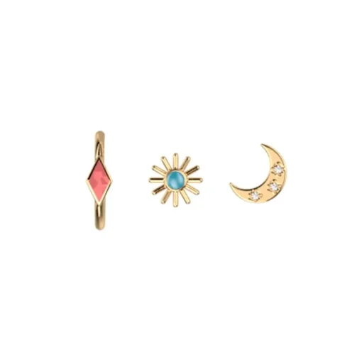Boucles d'Oreilles Puces Femme LES CADETTES FELICIDAD Laiton Doré
