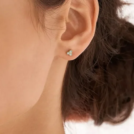 Boucles d'Oreilles Puces Femme FOSSIL SADIE TRIO GLITZ Acier Bicolore