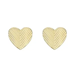 Boucles d'Oreilles Puces Femme FOSSIL HARLOW LINEAR TEXTURE Acier Bicolore