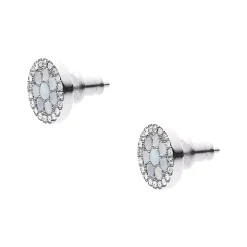 Boucles d'Oreilles Puces Femme FOSSIL MOSAIC Acier Argenté