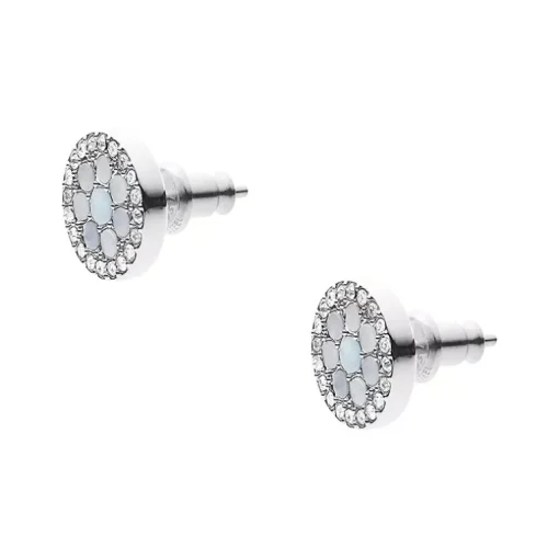 Boucles d'Oreilles Puces Femme FOSSIL MOSAIC Acier Argenté
