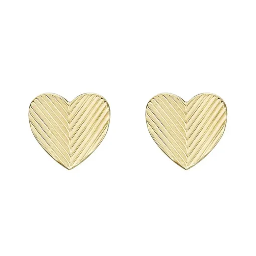Boucles d'Oreilles Puces Femme FOSSIL HARLOW LINEAR TEXTURE Acier Bicolore