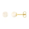Boucles D'oreilles Puces OR 375/1000 Jaune et Perles