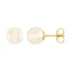 Boucles d'Oreilles Puces OR 375/1000 Jaune et Perles