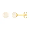 Boucles d'Oreilles Puces OR 375/1000 Jaune et Perles