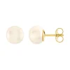 Boucles d'Oreilles Puces OR 750/1000 Jaune et Perles