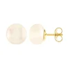 Boucles d'Oreilles Puces OR 750/1000 Jaune et Perles