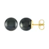 Boucles d'Oreilles Puces OR 750/1000 Jaune et Perles
