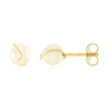 Boucles d'Oreilles Puces OR 375/1000 Jaune et Perles