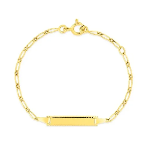 Bracelet Bébé Gourmette EDORA Or 375/1000 Jaune Maille Alternée EDO630019.4-14
