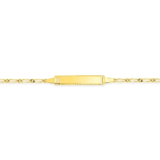 Bracelet Bébé Gourmette EDORA Or 375/1000 Jaune Maille Alternée EDO630019.4-14