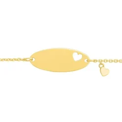 Bracelet Bébé Gourmette Cœur EDORA OR 750/1000 Jaune Maille Forçat EDOFR35BBD1-14