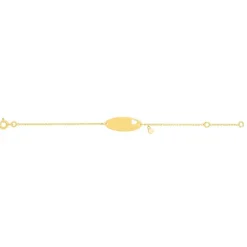 Bracelet Bébé Gourmette Cœur EDORA OR 750/1000 Jaune Maille Forçat EDOFR35BBD1-14