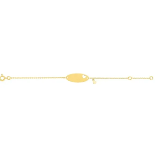 Bracelet Bébé Gourmette Cœur EDORA OR 750/1000 Jaune Maille Forçat EDOFR35BBD1-14