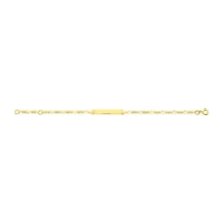 Bracelet Bébé Gourmette EDORA Or 375/1000 Jaune Chaine Maille Alternée EDO630014.2-14