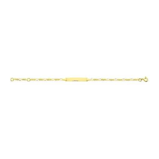 Bracelet Bébé Gourmette EDORA Or 375/1000 Jaune Chaine Maille Alternée EDO630014.2-14
