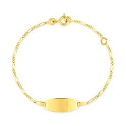 Bracelet Bébé Gourmette EDORA Or 375/1000 Jaune Maille Alternée EDO630010.1-14