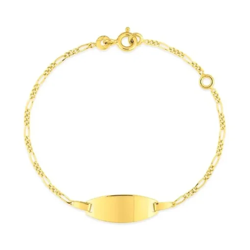 Bracelet Bébé Gourmette EDORA Or 375/1000 Jaune Maille Alternée EDO630010.1-14