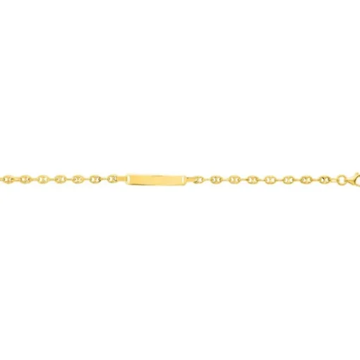 Bracelet Bébé Gourmette EDORA Or 375/1000 Jaune Maille Grain de Café EDO630046-14