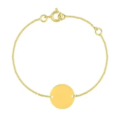 Bracelet Bébé Gourmette EDORA OR 375/1000 Jaune Maille Forçat EDO9KFR30V4-14