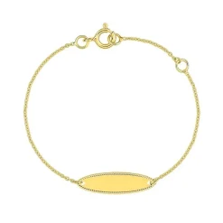 Bracelet Bébé Gourmette EDORA OR 375/1000 Jaune Maille Forçat EDO9KFR30BD6-14