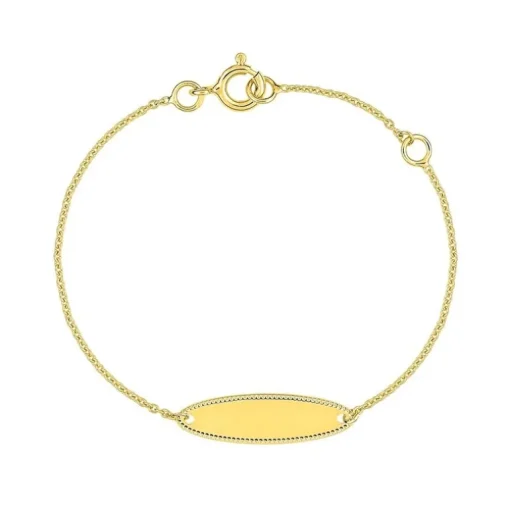 Bracelet Bébé Gourmette EDORA OR 375/1000 Jaune Maille Forçat EDO9KFR30BD6-14