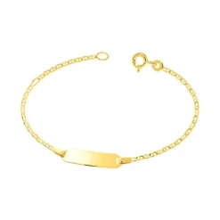 Bracelet Bébé Gourmette EDORA OR 375/1000 Jaune Maille Marine EDO630042-13