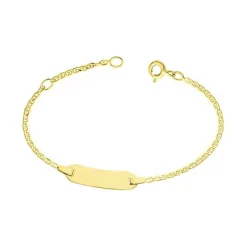Bracelet Bébé Gourmette EDORA OR 375/1000 Jaune Maille Marine EDO630007-13