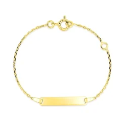 Bracelet Bébé Gourmette EDORA OR 375/1000 Jaune Maille Forçat EDO630005-13
