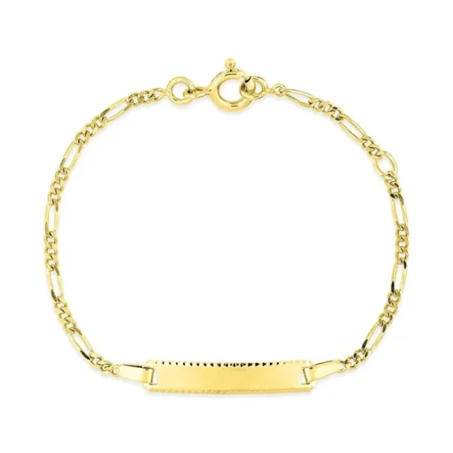 Bracelet Bébé Gourmette EDORA Or 375/1000 Jaune Maille Figaro EDO630003-13