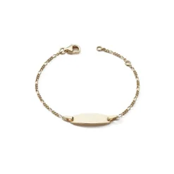 Bracelet Bébé Gourmette EDORA OR 375/1000 Jaune Maille Figaro EDON8948