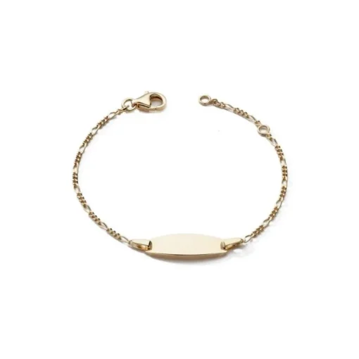 Bracelet Bébé Gourmette EDORA OR 375/1000 Jaune Maille Figaro EDON8948