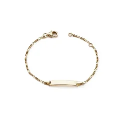 Bracelet Bébé Gourmette EDORA OR375/1000 Jaune Maille Figaro EDON8949