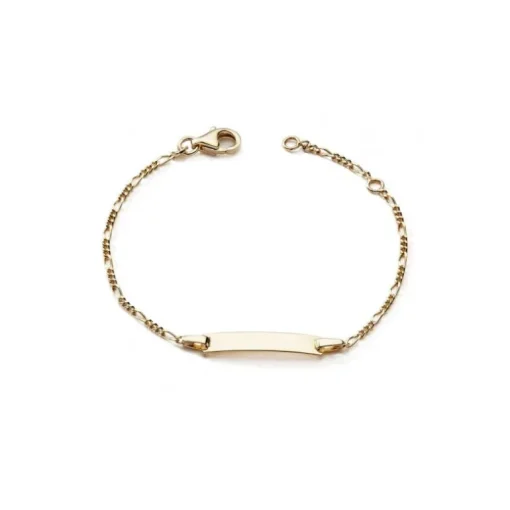 Bracelet Bébé Gourmette EDORA OR375/1000 Jaune Maille Figaro EDON8949