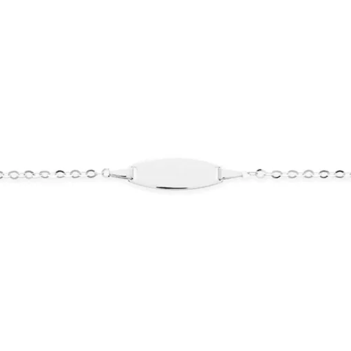 Bracelet Bébé Gourmette EDORA Or 375/1000 Blanc Maille Jaseron EDO631013.1-14
