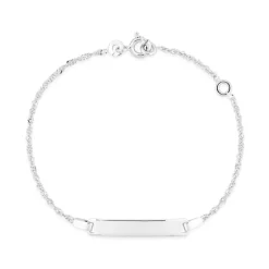 Bracelet Bébé Gourmette EDORA Or 375/1000 Blanc Maille Singapour EDO631011.-14
