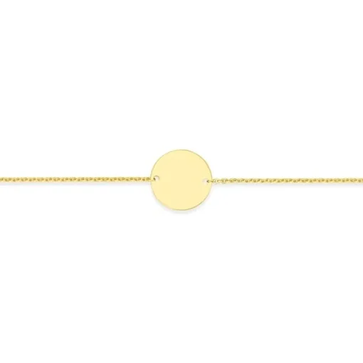 Bracelet Bébé Gourmette EDORA OR 375/1000 Jaune Maille Forçat EDO9KFR30V4-14
