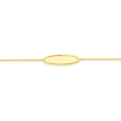 Bracelet Bébé Gourmette EDORA OR 375/1000 Jaune Maille Forçat EDO9KFR30BD6-14