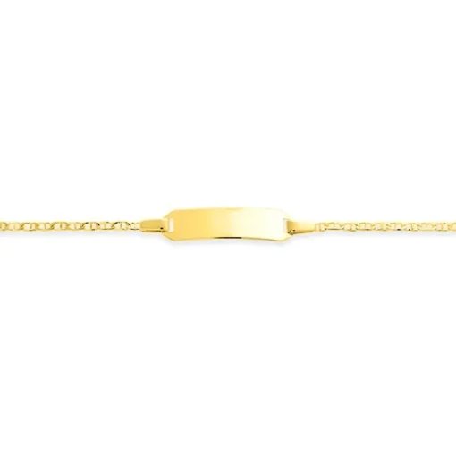 Bracelet Bébé Gourmette EDORA OR 375/1000 Jaune Maille Marine EDO630042-13