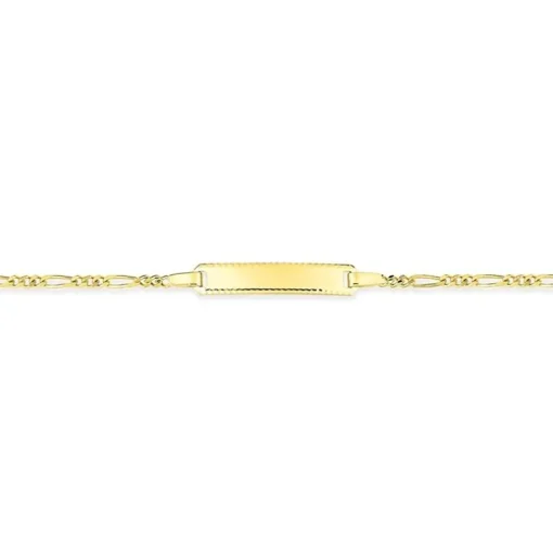 Bracelet Bébé Gourmette EDORA Or 375/1000 Jaune Maille Figaro EDO630003-13