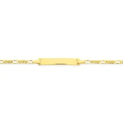 Bracelet Bébé Gourmette EDORA Or 375/1000 Jaune Chaine Maille Alternée EDO630014.2-14