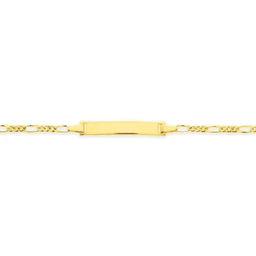 Bracelet Bébé Gourmette EDORA Or 375/1000 Jaune Chaine Maille Alternée EDO630014.2-14