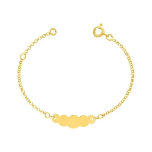 Bracelet Bébé Gourmette Nuage EDORA OR 375/1000 Jaune EDO9KC21BBN-14