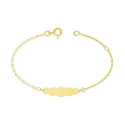 Bracelet Bébé Gourmette Nuage EDORA OR 750/1000 Jaune Chaîne Forçat EDOF50BBN-14