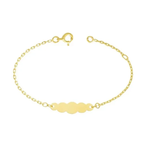 Bracelet Bébé Gourmette Nuage EDORA OR 750/1000 Jaune Chaîne Forçat EDOF50BBN-14
