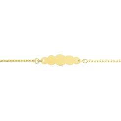 Bracelet Bébé Gourmette Nuage EDORA OR 750/1000 Jaune Chaîne Forçat EDOF50BBN-14